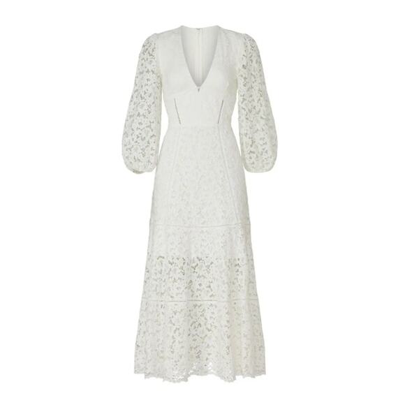 SIMKHAI White Lace V-Neck Dress - Picture 11 of 12